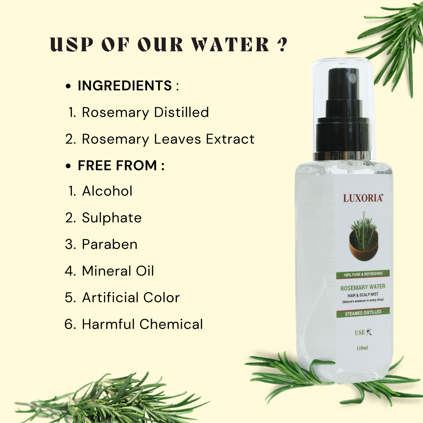 Rosemary Hair and Scalp Mist (110ml)
