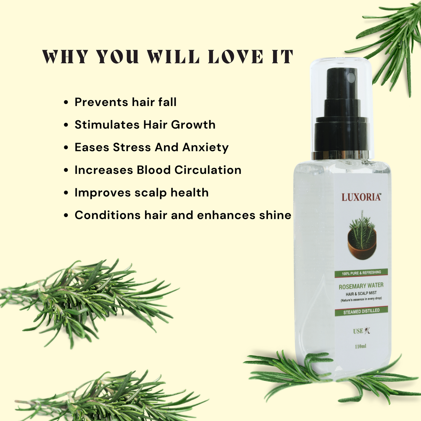Rosemary Hair and Scalp Mist (110ml)