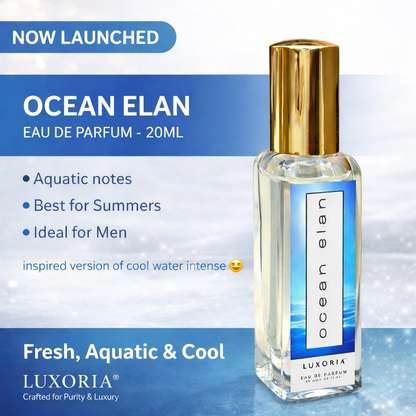 Ocean Elan EDP 20ml | Fresh Aquatic Perfume for Men | Inspired by Cool Water Intense