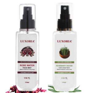 Rosewater Face mist l Rosemary Hair and Scalp Mist - Value Combo Pack (110ml)